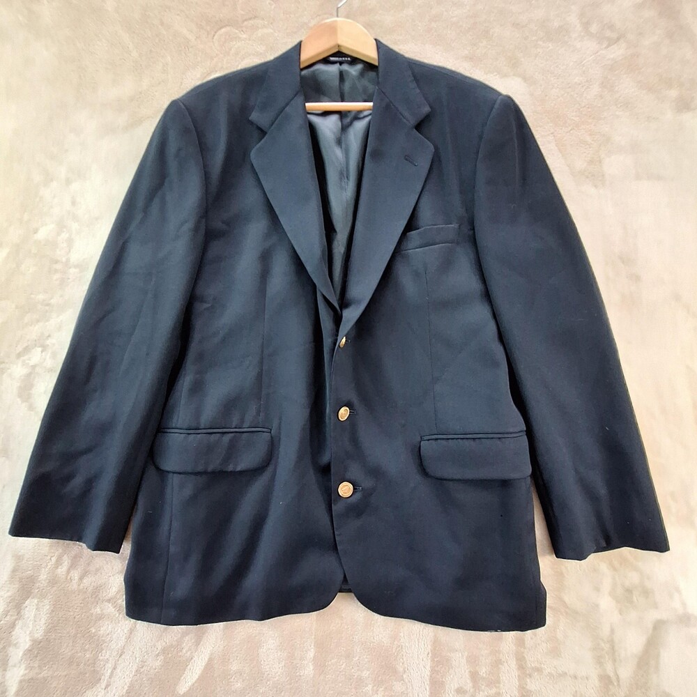 Vintage GAP Blazer Mens 44 Wool Gold Button Sport Coat Made USA Classic 90s